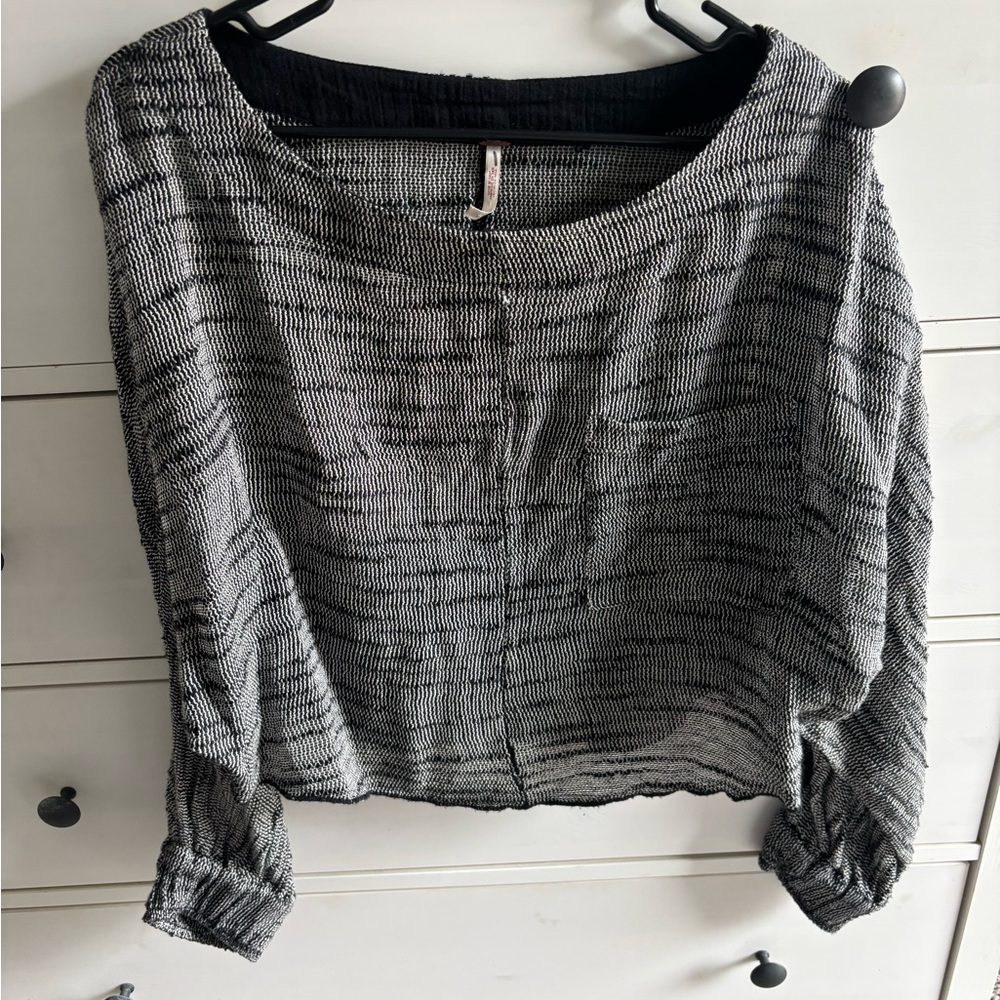 EUC Free people Black and White Women's Top